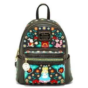 Loungefly Disney Alice in Wonderland Characters Floral‎ Mini Backpack Exclusive